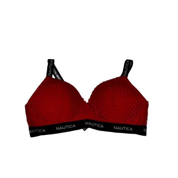 NWOT Set of 2 Nautica Women’s Lace Padded No Wire Bras Size 36C Black & Red​ - Picture 7 of 7